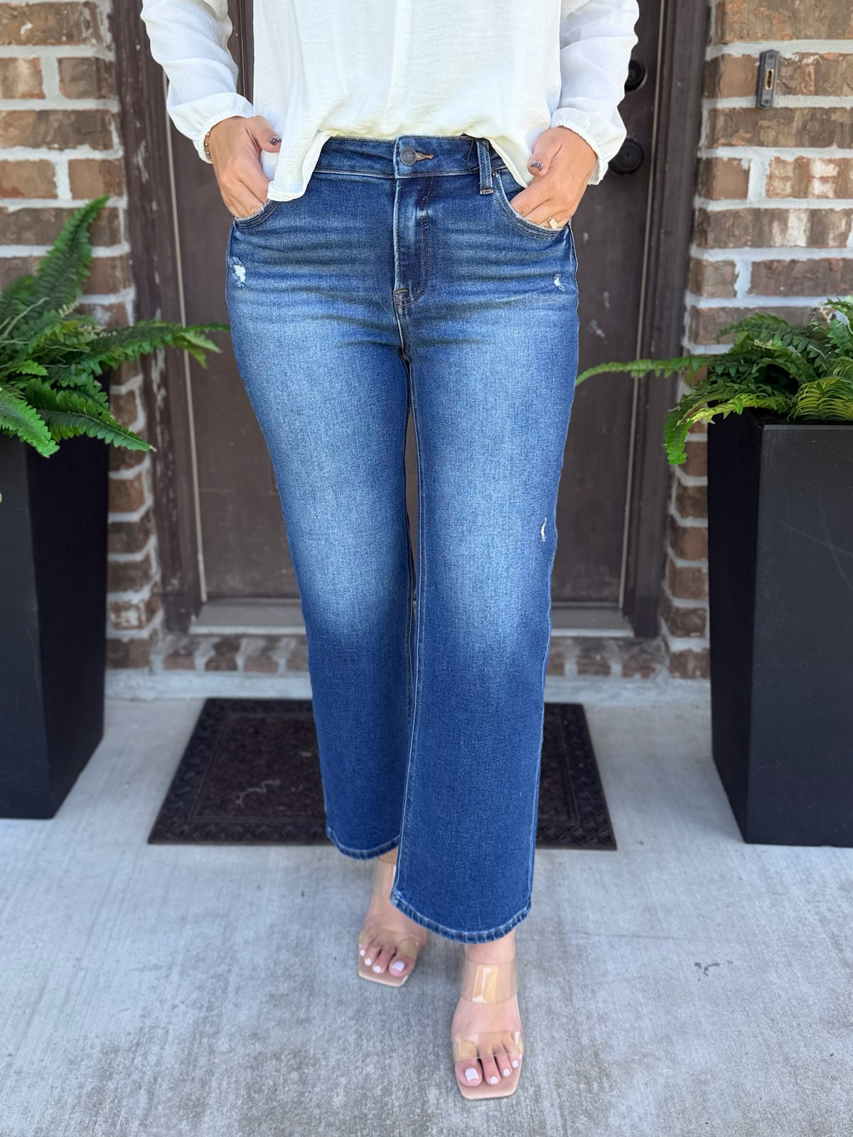 Miranda Mid Rise Crop Straight Jean