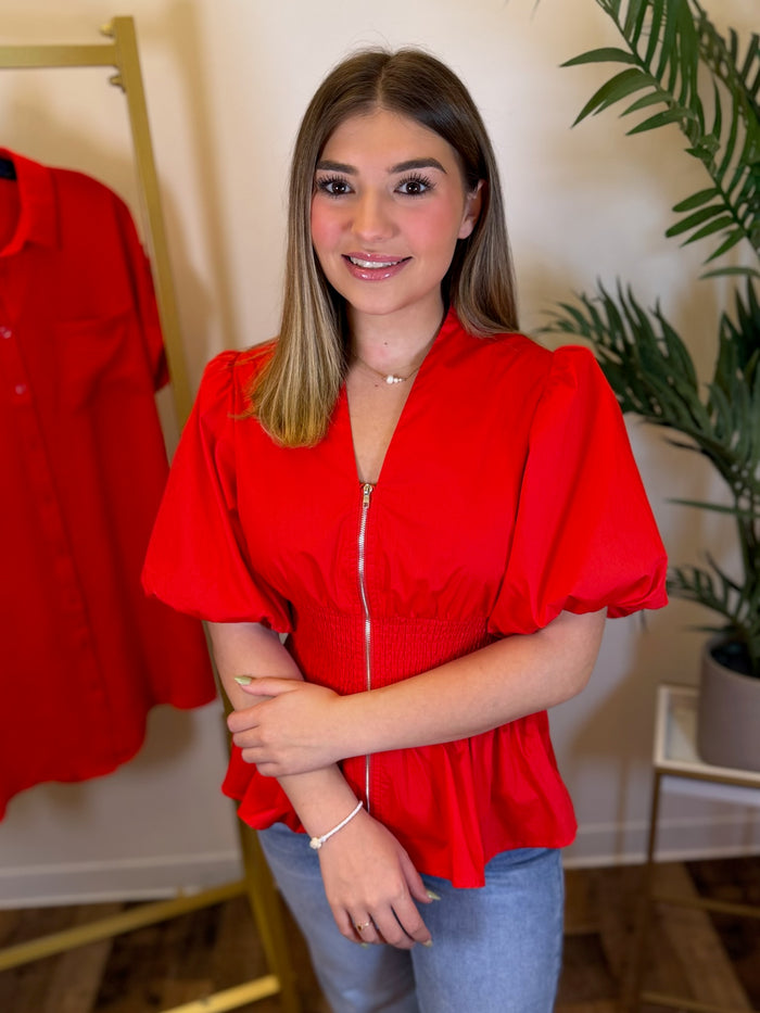 Kickoff Chic Smocked Top