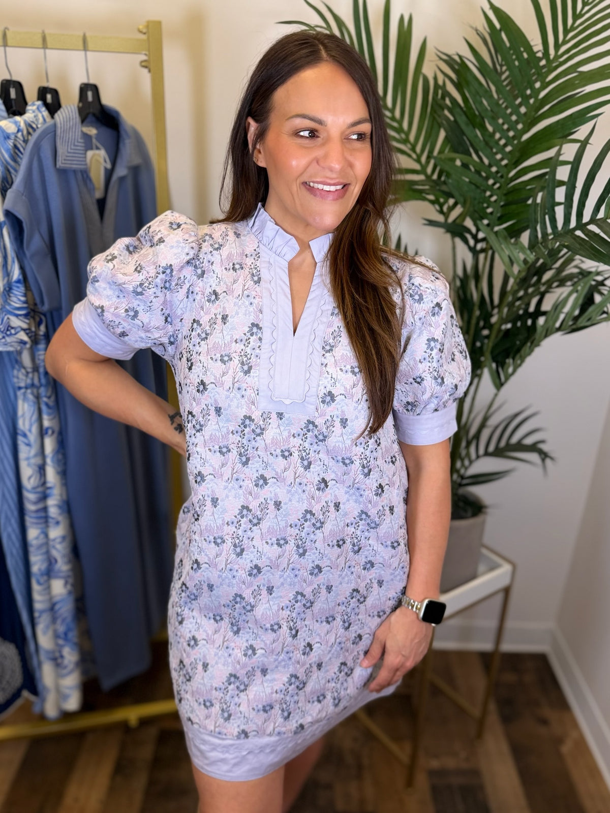 Gentle Blooms Jacquard Dress