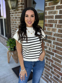 Cafe Society Striped Top