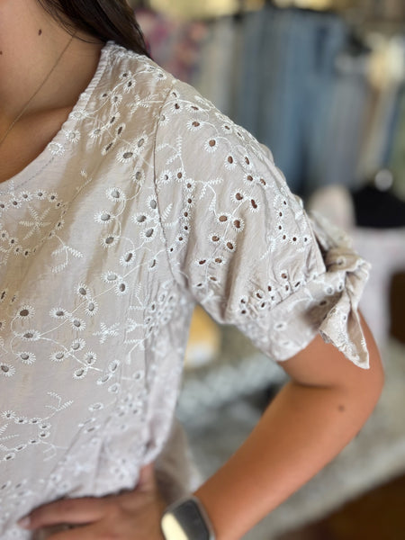 Easy Peasy Eyelet Lace Top