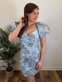 Something Blue Jacquard Dress