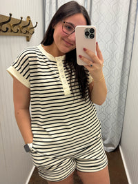 Weekend Ease Striped Set