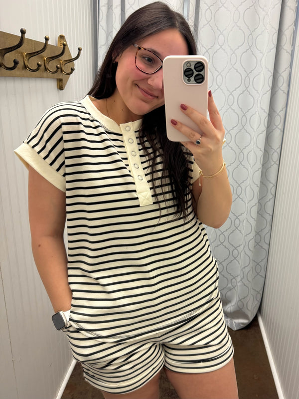 Weekend Ease Striped Set
