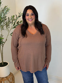 Coffee Break Ribbed Top - Plus