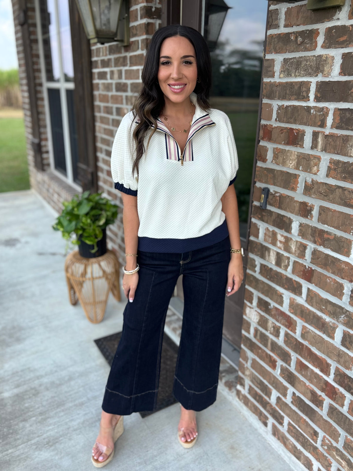 Coffee Run Textured Top