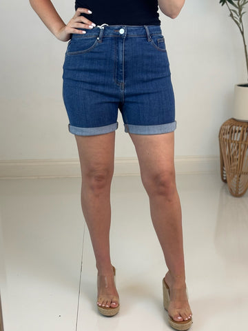 Bria Rolled Hem Denim Short - Risen