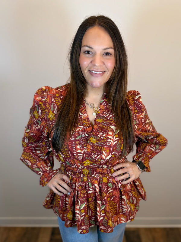 Fresh Blooms Peplum Top