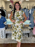Olive Grove Midi Dress