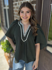 Fall Fling Flutter Sleeve Top