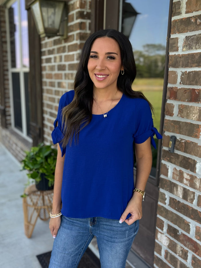 Hidden Jewel Knot Sleeve Top