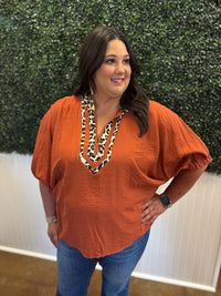 Spice and Spots Contrast Top - Plus