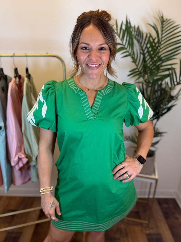 Verdant Heirloom Embroidered Dress