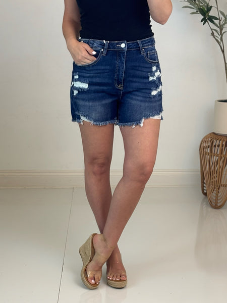 Trina Tummy Control Denim Short - Risen