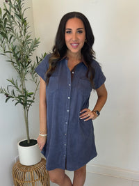 Seasonal Shift Button Front Dress