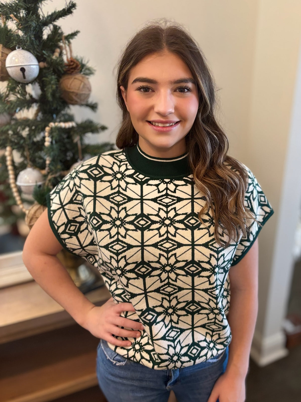 Mistletoe Magic Mock Neck Sweater