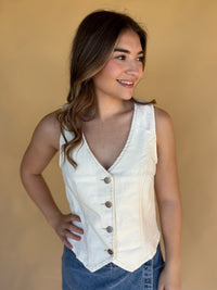 Everyday Edge Denim Vest - Risen