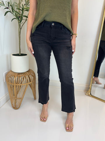 Marissa Straight Leg Release Hem Jean - Risen