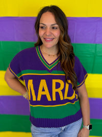 Mardi Party Knit Top