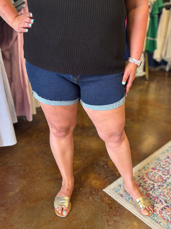 Kourtnie Cross Over Denim Short - Risen (Plus)