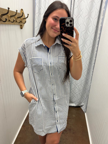 Boat Day Button Front Dress