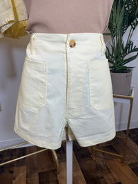 Sunlit Stroll High Rise Shorts - Butter