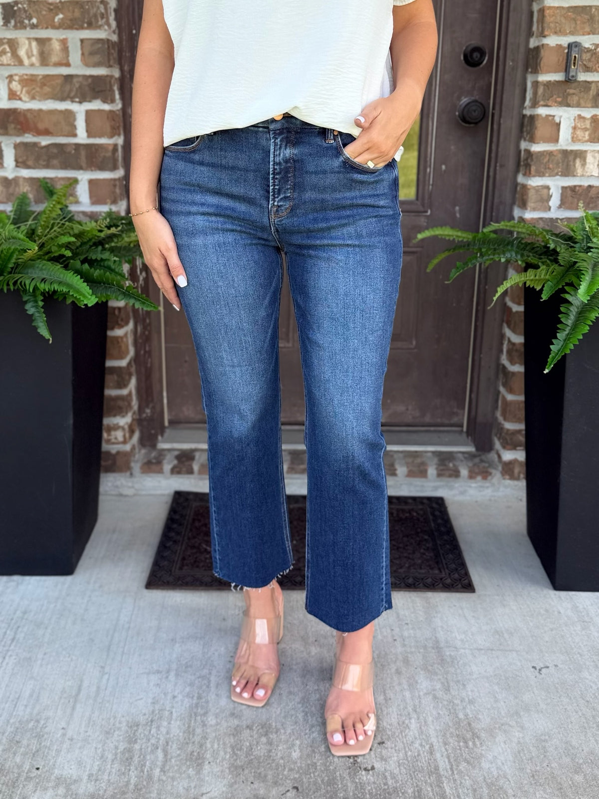 Skylar Tummy Control Crop Straight Leg Jean - Risen