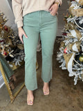Olive Tummy Control Straight Leg Denim - Risen