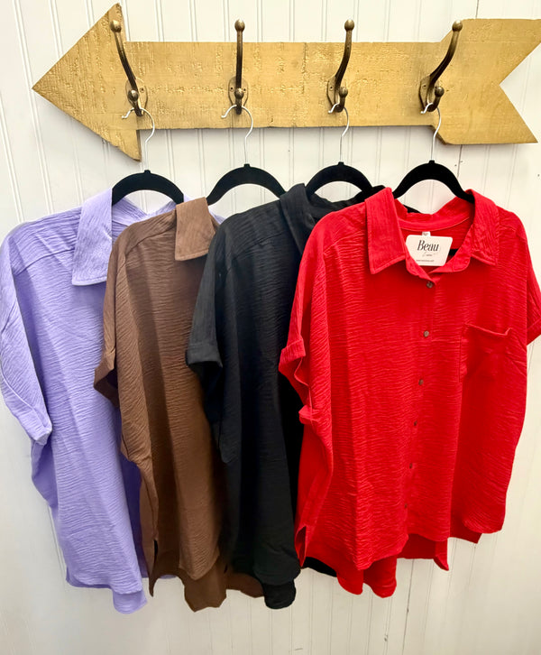 Polished and Practical Button Front Top - Plus