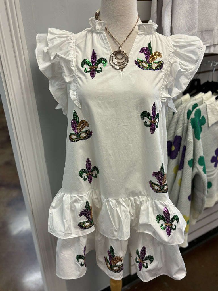 White Mardi Gras Dress