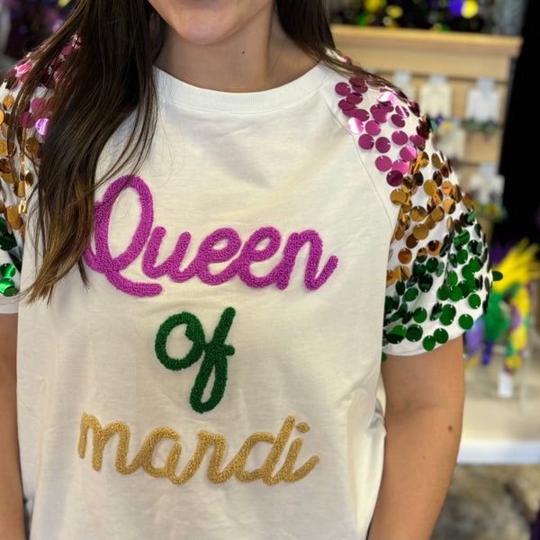Queen of Mardi Spangled Top