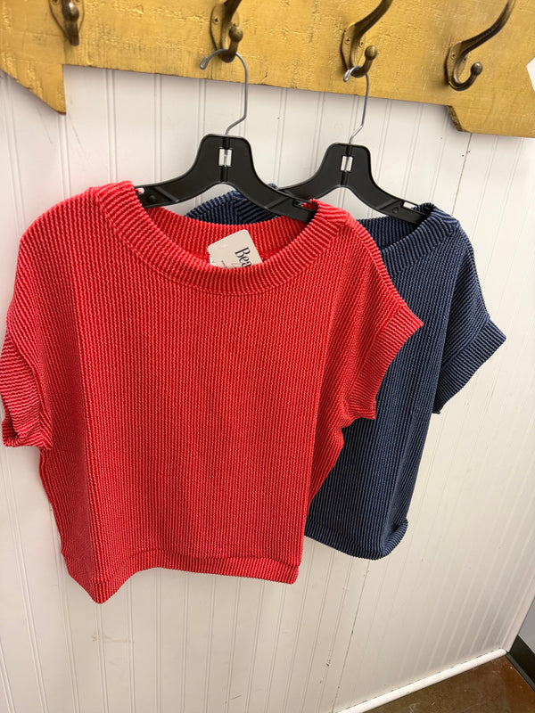 Varsity Vibes Ribbed Top