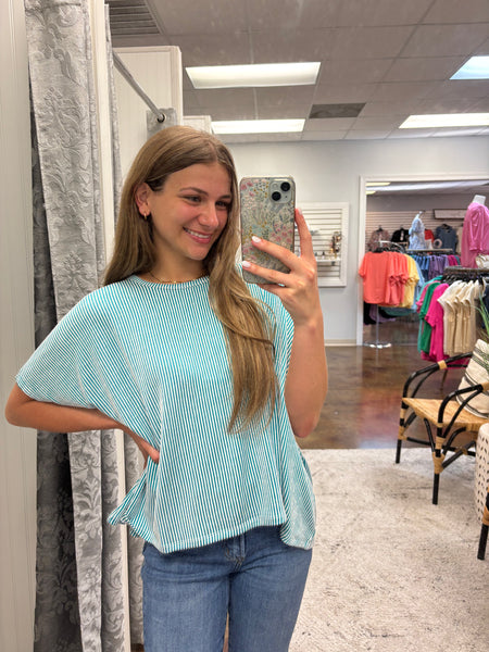 Taking Chances Ribbed Striped Top