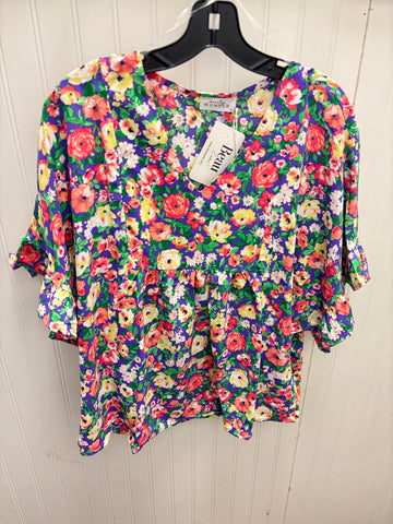 Spring Social Split Neck Top