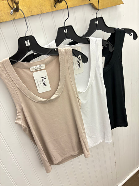 Ribbed Scoop Neck Tank