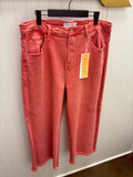 Tatum Peach Tummy Control Wide Leg Crop Jean - Risen (Plus)