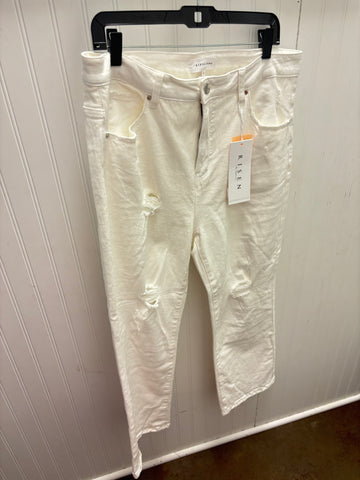 White Straight Leg Tummy Control Straight Leg Jean - Risen (Plus)