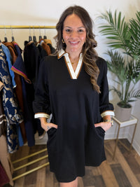 Consider it Done Contrast Dress - Black