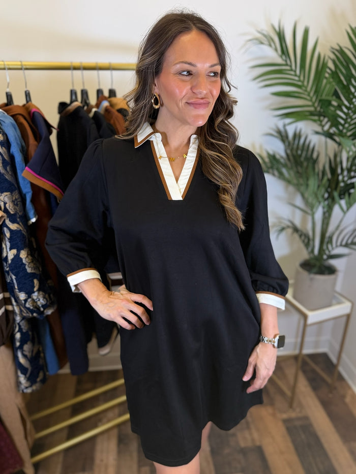 Consider it Done Contrast Dress - Black
