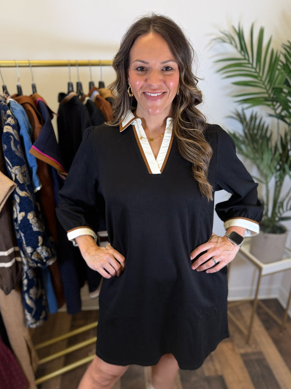Consider it Done Contrast Dress - Black