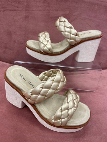 Clue Braided Platform Sandals Gold
