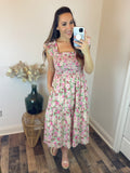 Raspberry Blooms Maxi Dress