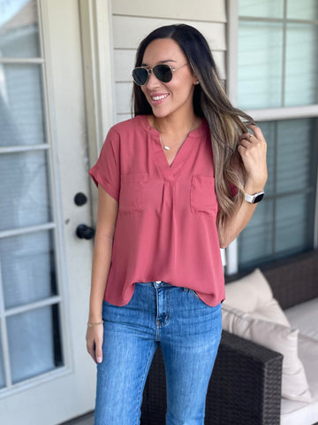 Breanna Button Back Top