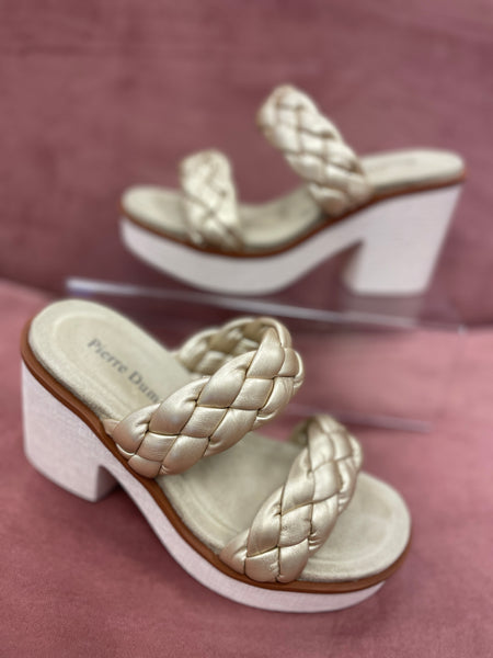 Clue Braided Platform Sandals Gold