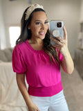 Hot Pink Banded Top